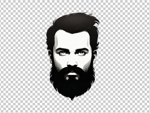 Psd D'une Silhouette De Barbe Et De Moustache Sur Un Fond Transparent