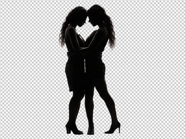 PSD psd d'une silhouette de deux femmes qui étreignent des femmes