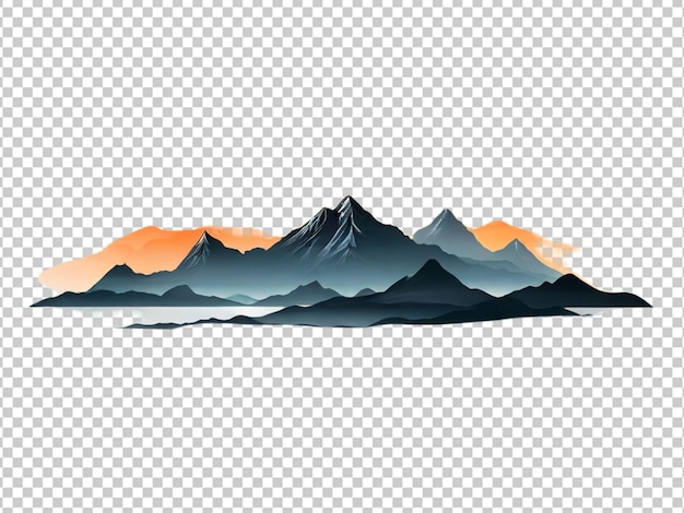 PSD psd d'une silhouette d'une montagne sur un fond transparent