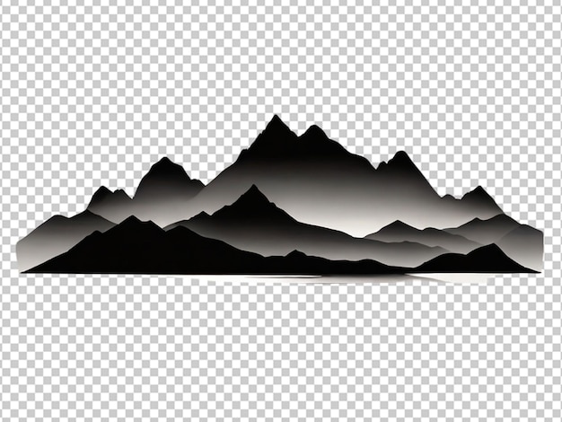 PSD psd d'une silhouette d'une montagne sur un fond transparent