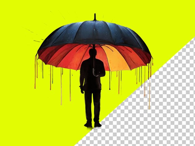 Psd De Silhouette De Parapluie Sur Fond Transparent