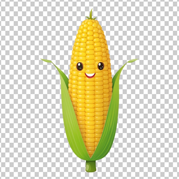 PSD psd de una simple caricatura de maíz en un fondo transparente