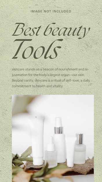 PSD Skincare Product Design para mídias sociais e modelo de história do Instagram