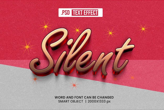 PSD Slient 3D Efeito de Texto Editável