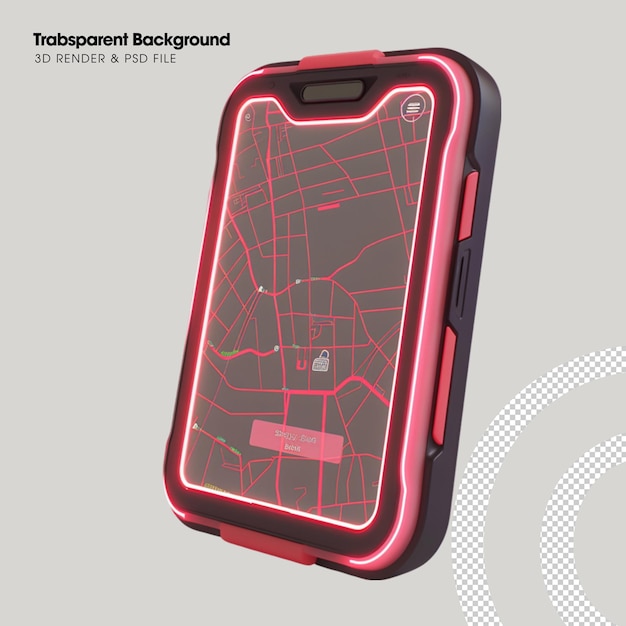 PSD-Smart-GPS-Kartenelement isoliertes 3D-Objekt