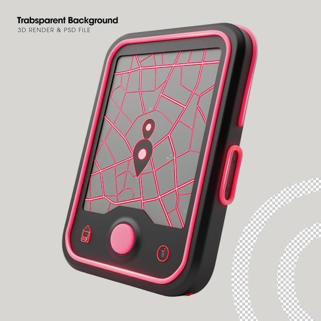 PSD-Smart-GPS-Kartenelement isoliertes 3D-Objekt