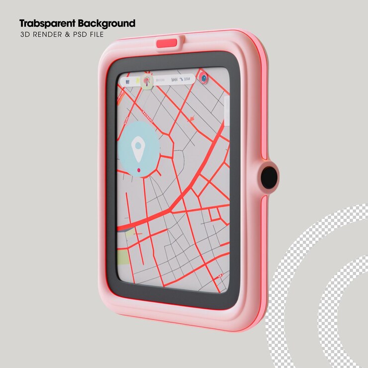 PSD psd-smart-gps-kartenelement isoliertes 3d-objekt