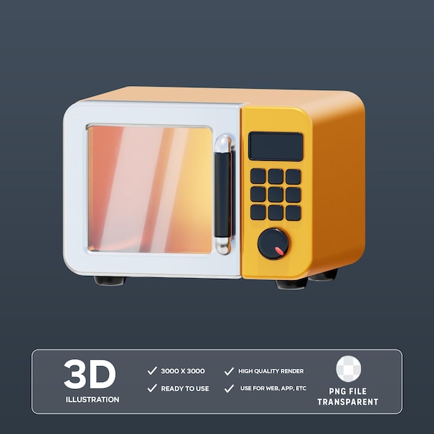 PSD-Smart-Mikrowellen 3D-Illustration
