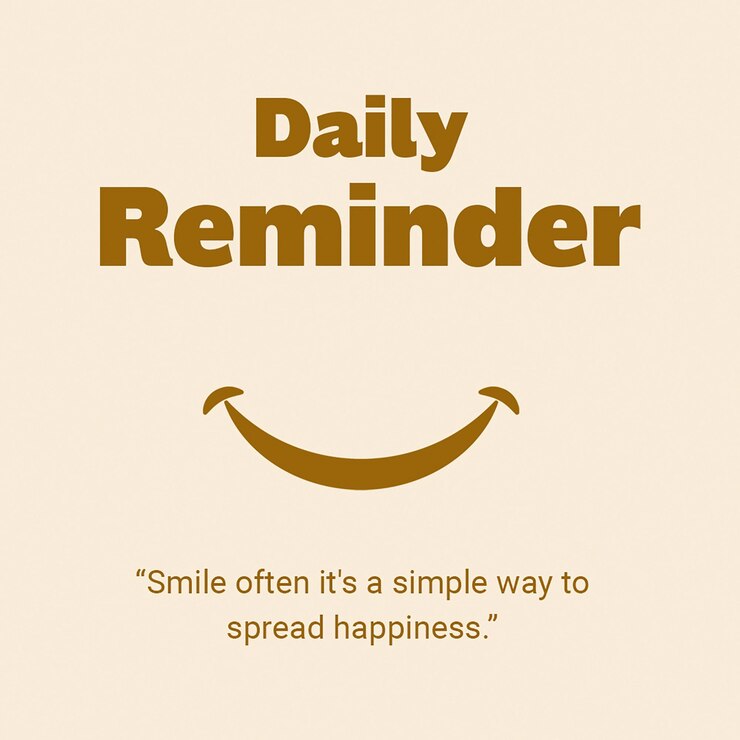 PSD psd smiling typography recordatorio diario diseño de texto para redes sociales y publicaciones de instagram