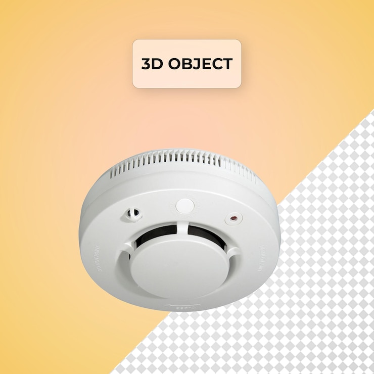 PSD psd smoke detector fire alarm on transparent background