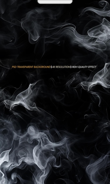 PSD psd smoke isolated on transparent black background