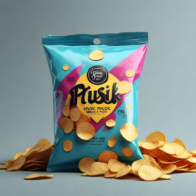 PSD psd snack chips folienverpackungsmodell.