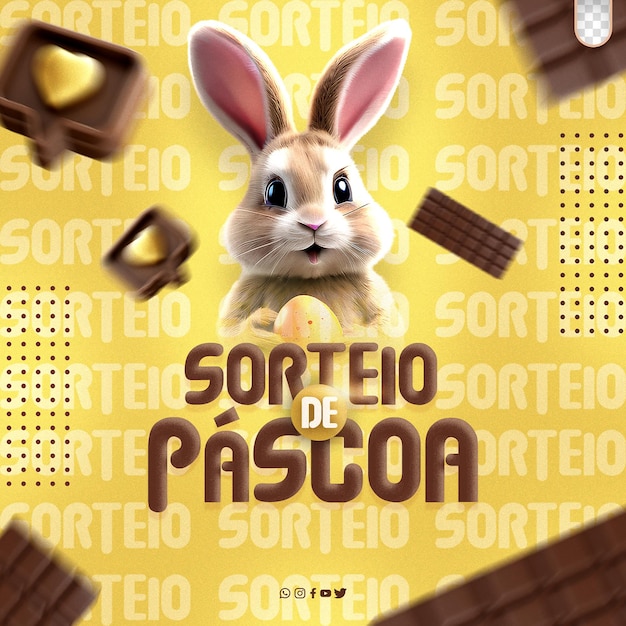 PSD social media felice Pasqua evento promozionale felice Pasqua in Brasile