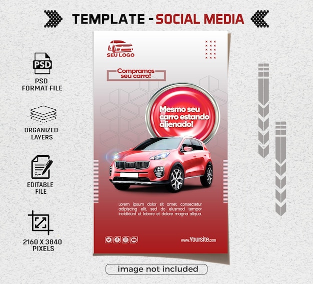 PSD psd social media flyer de vendas de automóveis