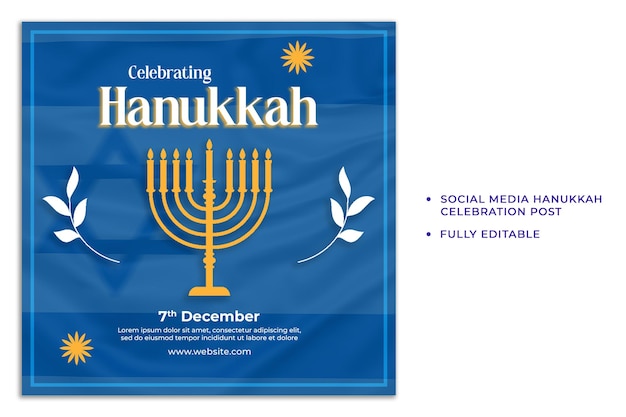Psd Social Media Hanukkah-Feiern-Post