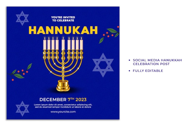 Psd Social Media Hanukkah-Feiern-Post