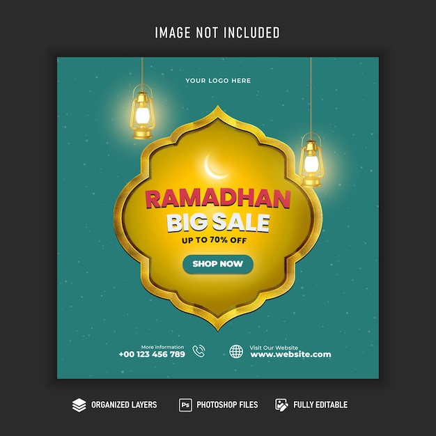PSD psd social media post banner ramadhan grande modelo de venda