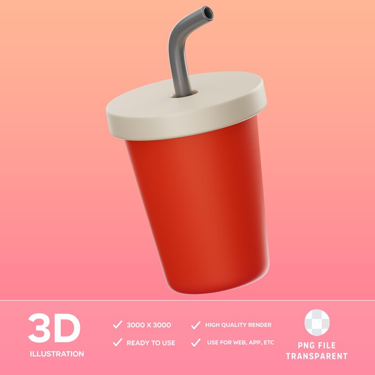 PSD psd soft drink 3d illustration