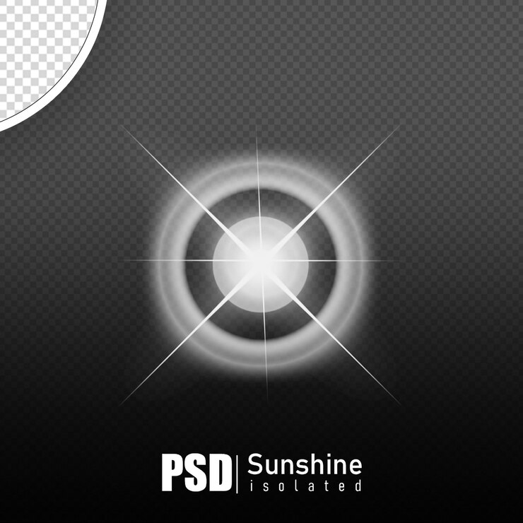 PSD psd sol aislado 3d hacer realista sin fondo