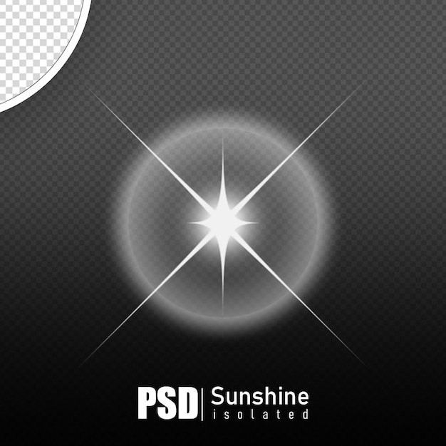 PSD sole isolato 3D render realistico senza sfondo