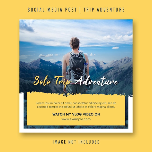 Psd Solo Trip Adventure Social Media Vacation Post Banner Promotion For Instagram Content