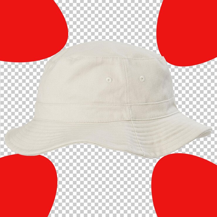 PSD Sombrero de cubo rojo aislado con fondo transparente