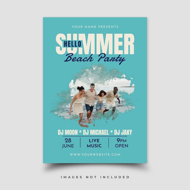 Psd-sommerparty-vorlagendesign