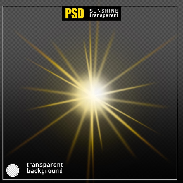 PSD psd-sonnenlichteffekt auf transparentem hintergrund