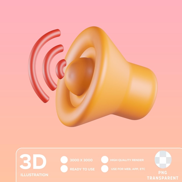 Psd-sound auf 3d-illustration