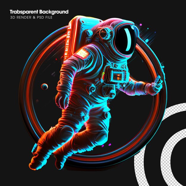 PSD psd spaceman 3d renderizado aislado para la composición