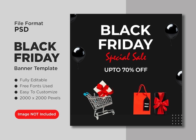 PSD psd spectacular black friday savings banner template