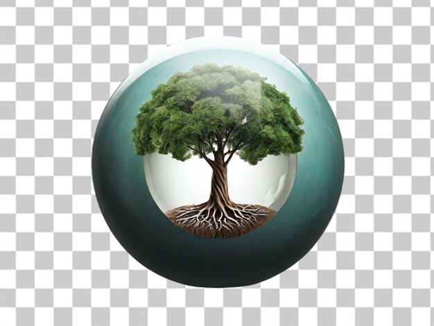 PSD psd d'une sphère avec un arbre au milieu et le mot
