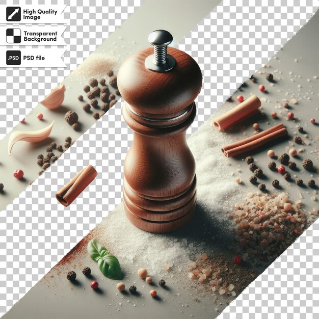 Psd spice mill en un fondo transparente