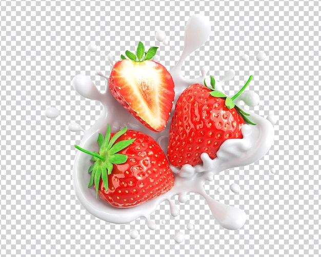 PSD psd splash de lait aux fraises