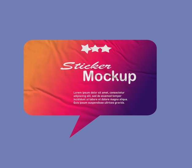PSD Square Sticker para Mockup
