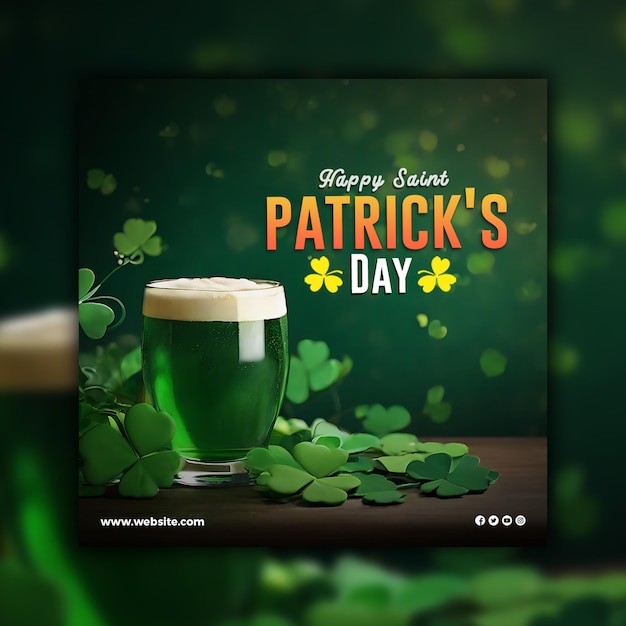 PSD psd st. patrick's day social-media-banner oder instagram-post-vorlage-design