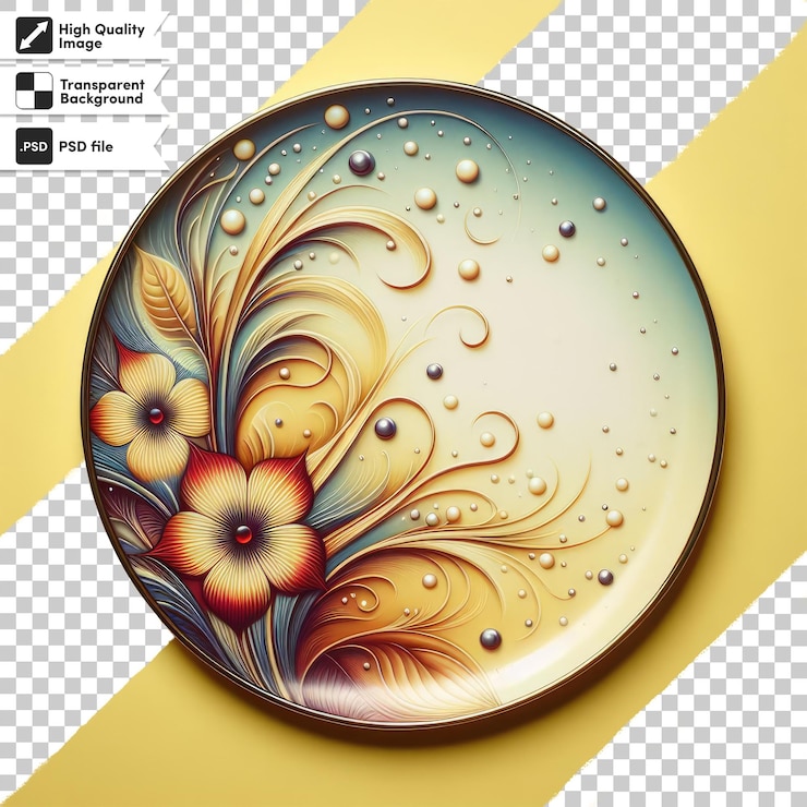 PSD psd stack of plates on transparent background