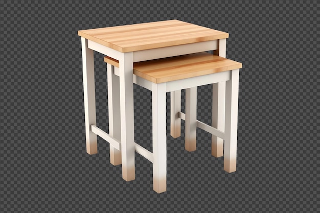 psd stackable multilevel nested sidetables png isolated on transparent background