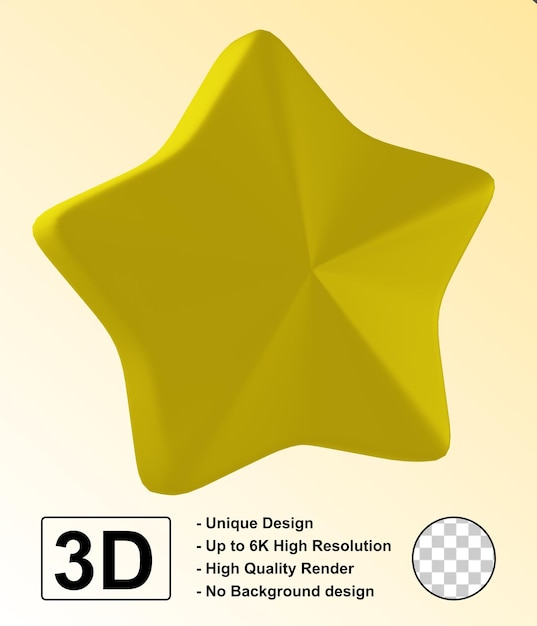 Psd star ui-symbol 3d isoliert