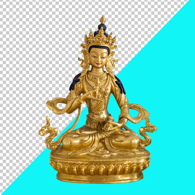 PSD statua d'oro di un dio con una testa d'oro su di esso con sfondo trasparente