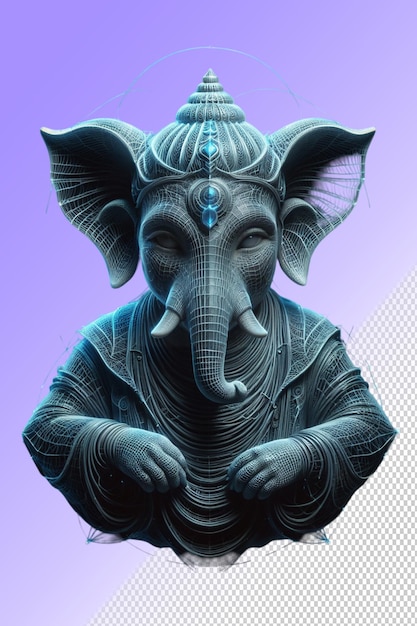 PSD psd-statue eines ganesha, isoliert auf einem transparenten hintergrund