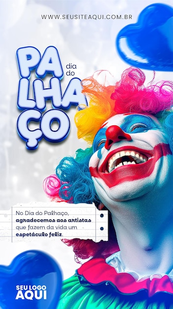 PSD Story Journée du clown date commémorative des médias sociaux