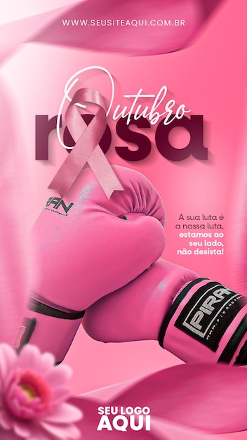 PSD psd story redes sociais alimentam câncer de mama se cuida outubro rosa