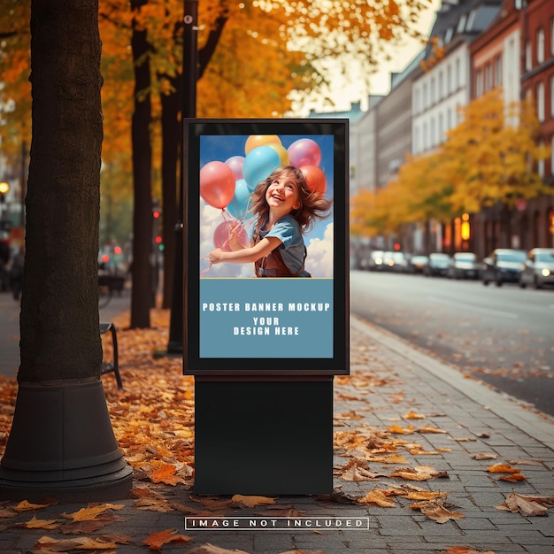 Psd street poster banner-mockup