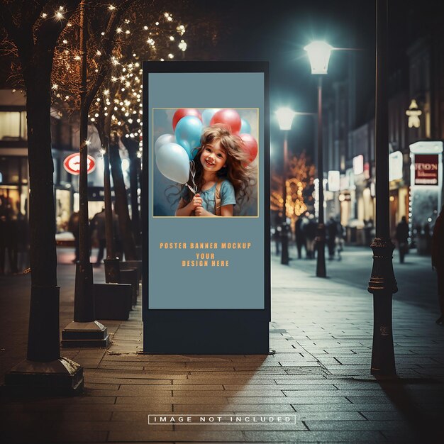 Psd street poster banner-mockup