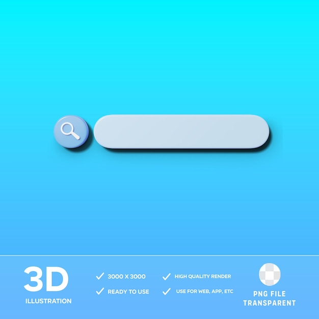 PSD-Suchleiste 3D-Illustration