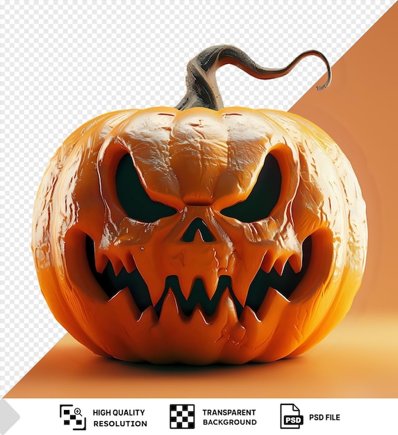 Psd süßes jack-o-lantern mit halloween-kürbis auf einem tisch