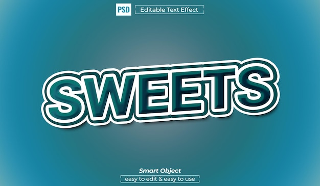 PSD-Süßigkeiten-Typ-Text-Stil-Effekt 3D