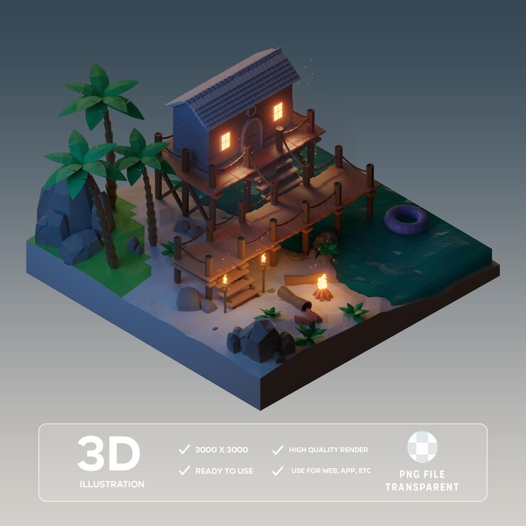 PSD psd summer avec cocotier et plage illustration 3d