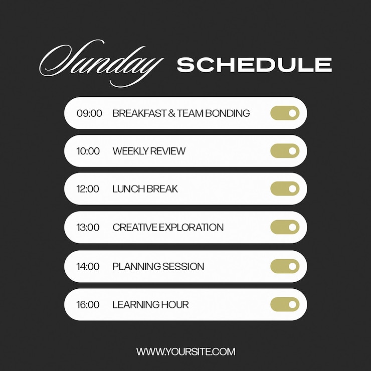 PSD psd sunday schedule digital marketing agency design per i social media e il modello di post di instagram